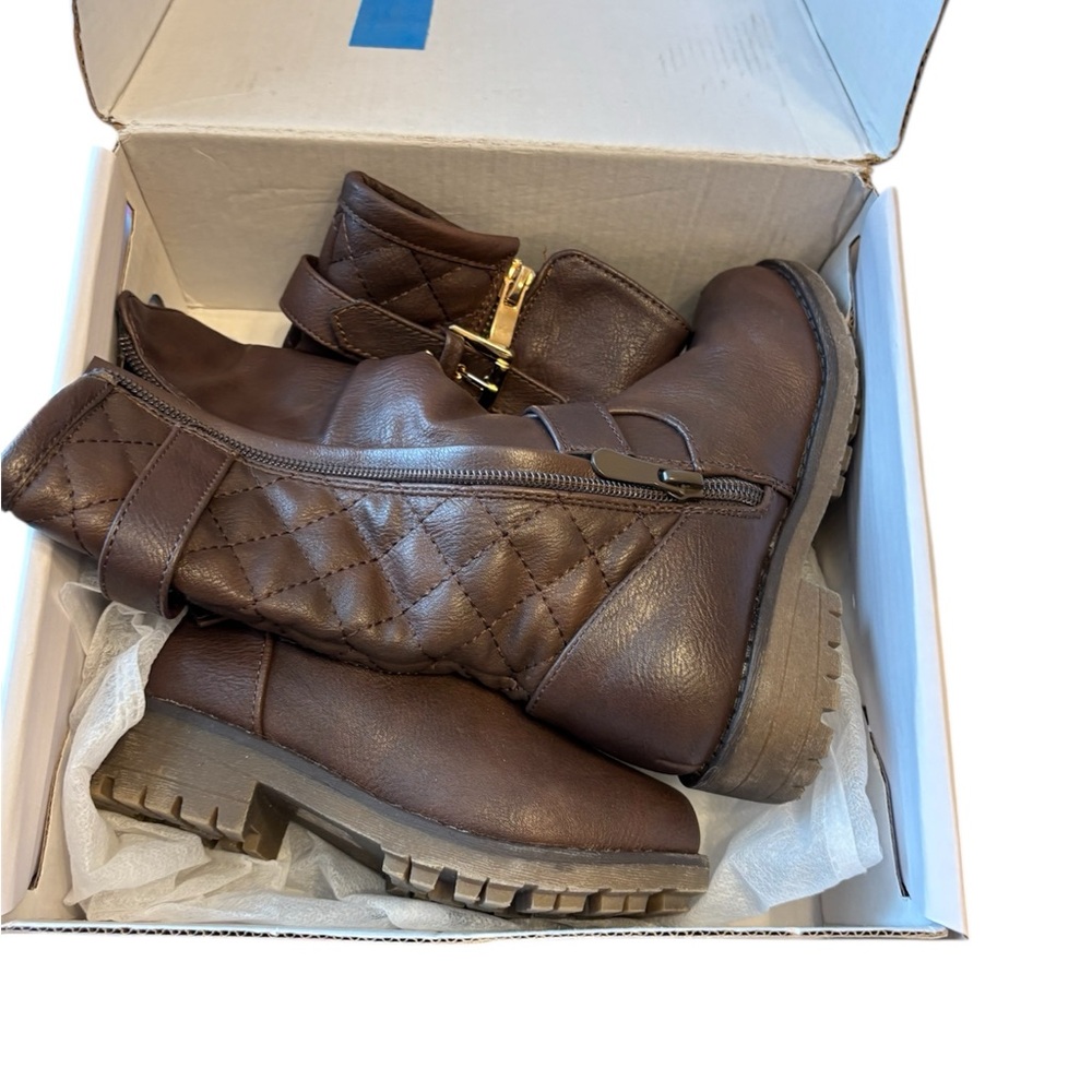 Dream Pairs Brown Quilted Kids Boots